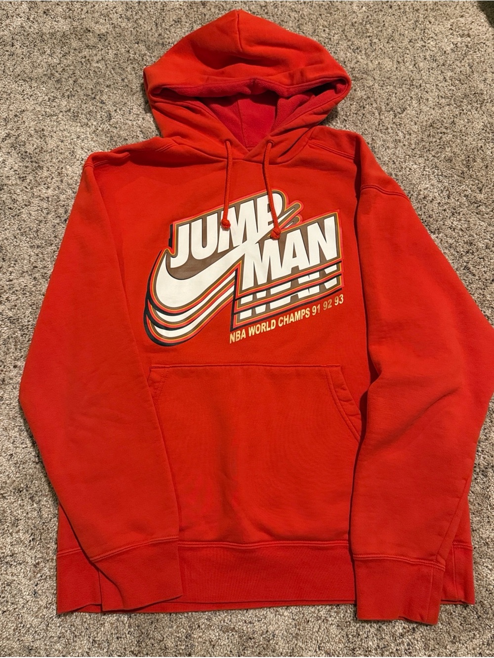 Jordan Red Jumpman NBA World Champs Pullover Hoodie